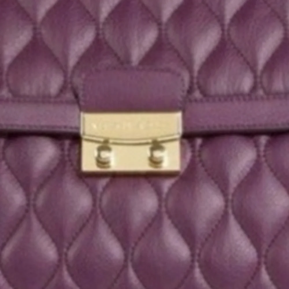 Vera Bradley Quilted Leather Stella Satchel Crossbody Aubergine - Eggplant EUC